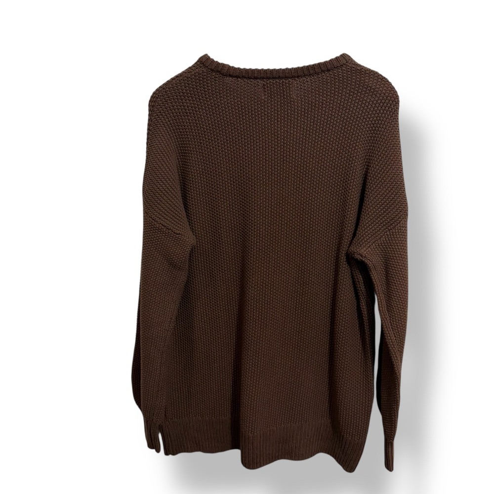 NEW‎ Old Navy Womens S Tall Brown Textured Waffle Knit Fisherman Sweater - Picture 2 of 7